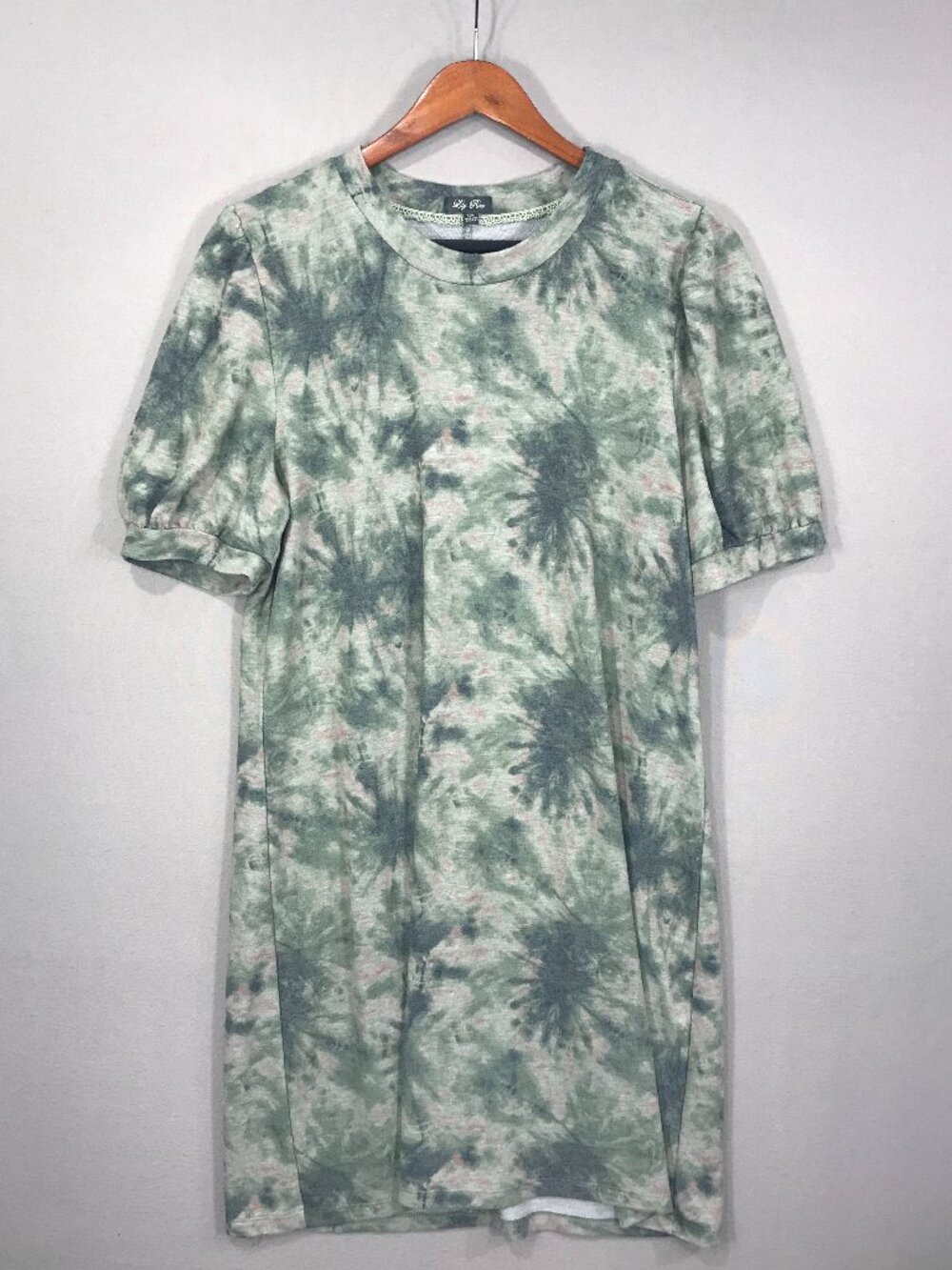 Lily Rose Dress Women's 2XL Green Camo Pullover T Shirt Knee Flowy Short Sleeve